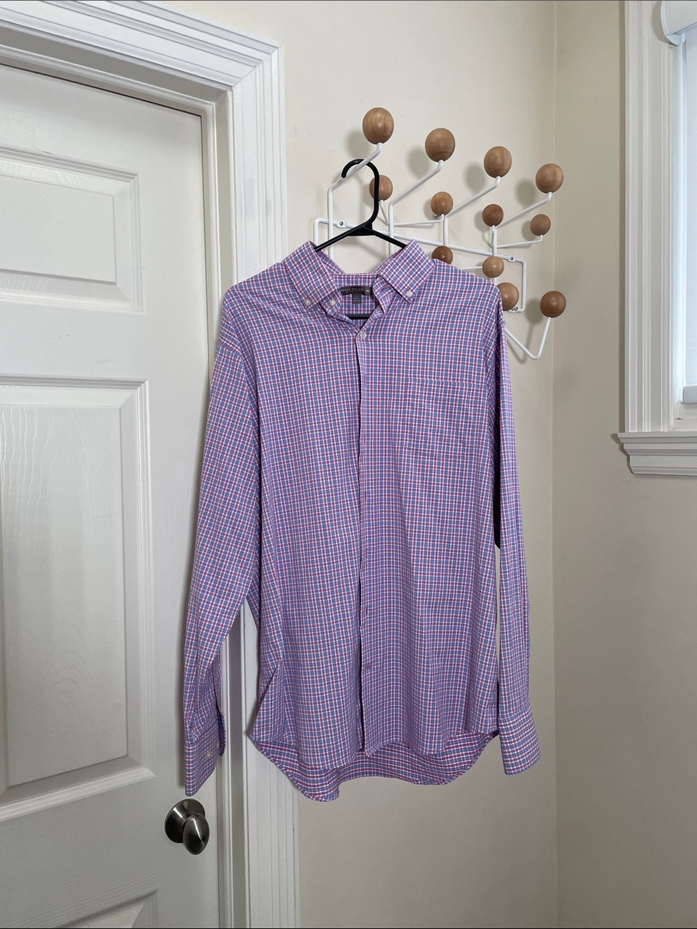 Peter Millar Crown Summer Comfort Dress Shirt Blue / Red L